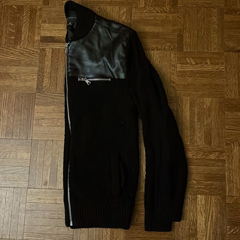 INC Knitted x Leather Bomber Jacket